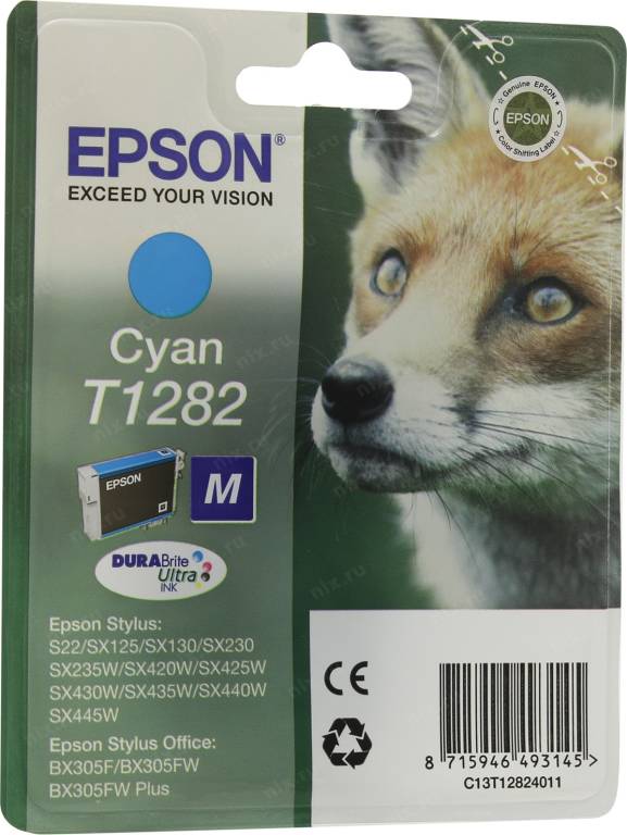   Epson T12824011 Cyan  EPS S22/SX125/420W/425W/BX305F/305FW