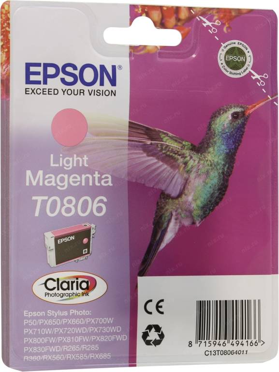   Epson T08064010 Light Magenta  EPS ST P50,PX650/700W/710W/800FW/810FW,R265/285/360,RX560