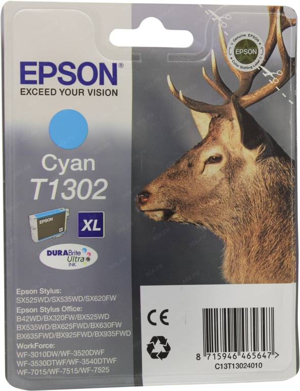   Epson T13024010 XL Cyan  EPS ST SX525WD/620FW,BX320FW/525WD/625FWD