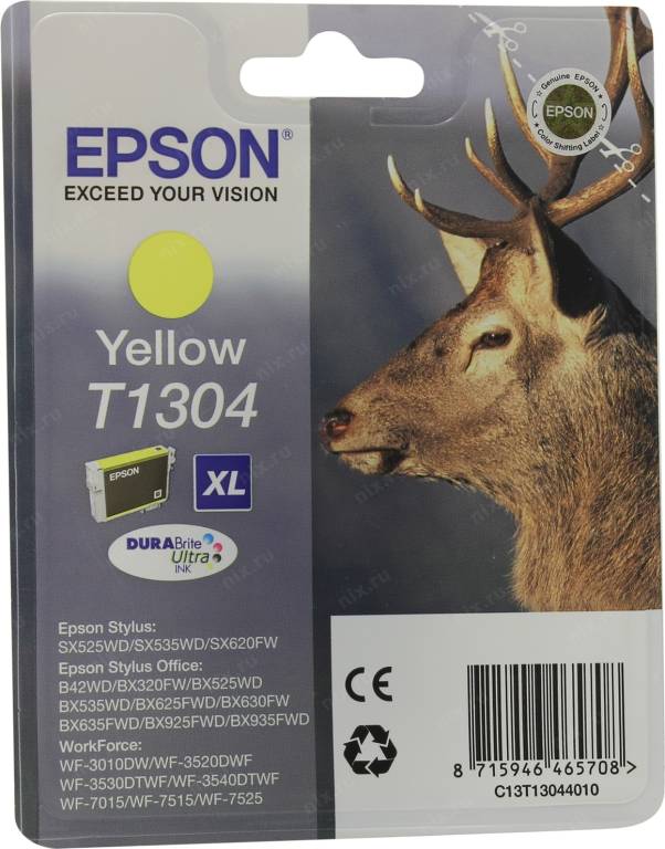   Epson T13044010 XL Yellow  EPS SX525WD/SX620FW/BX320FW/BX525WD/BX625FWD