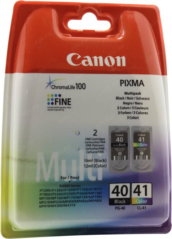   Canon PG-40/CL-41 (Black/Color)  PIXMA IP1600/1800/2200/MP140/150/170/450 0615B043