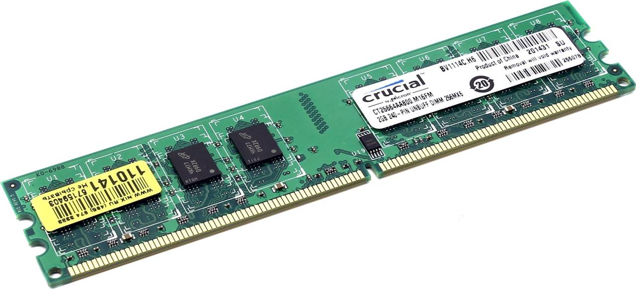    DDR-II DIMM 2048Mb PC-6400 Crucial [CT25664AA800] CL6