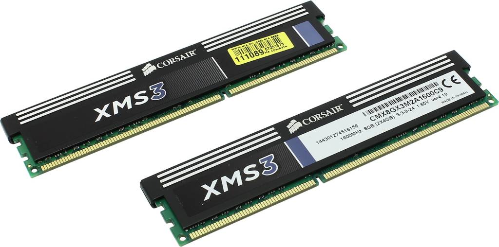    DDR3 DIMM  8Gb PC-12800 Corsair XMS3 [CMX8GX3M2A1600C9] KIT2*4Gb