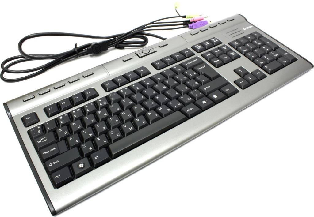   USB A4-Tech X-Slim Multimedia Keyboard KLS-7MUU [Silver-Black] 104+17 /+USB