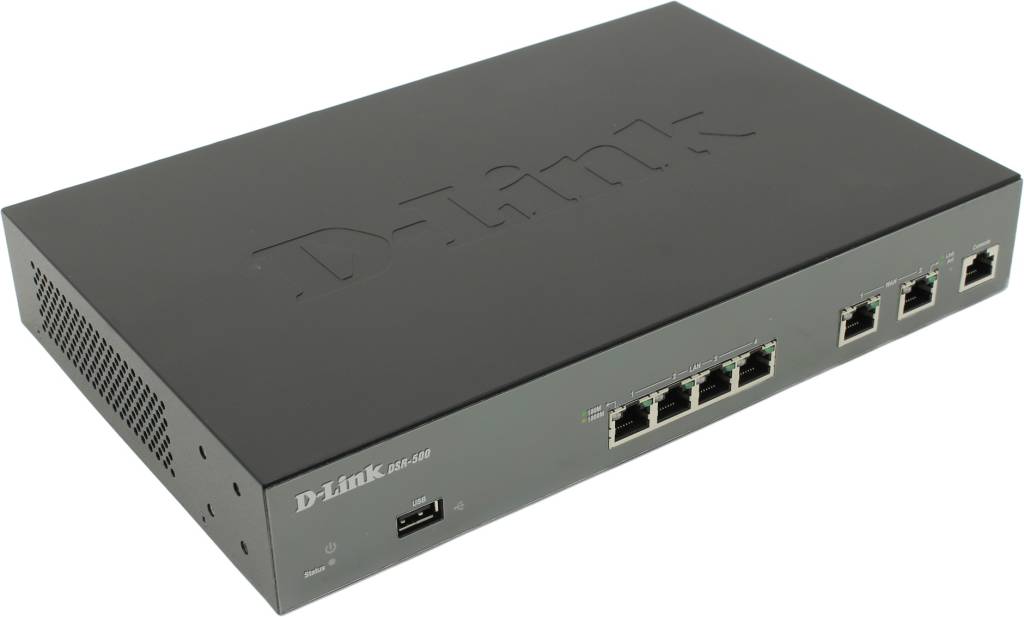   D-Link [DSR-500]   (4UTP 10/100/1000Mbps, 2WAN, RS-232, 1xUSB)