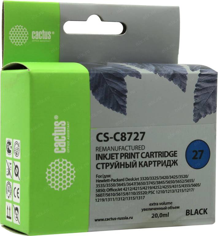   HP C8727AE/AN 27 (Black)  HP DJ 3320/3325/3420/3425/3650/3745 (Cactus) [CS-C8727]