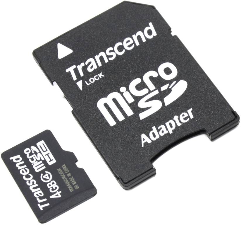    microSDHC  4Gb Transcend [TS4GUSDHC4] Class4+microSD-- >SD Adapter