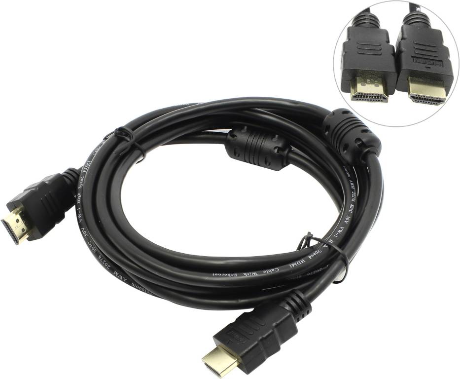 купить Кабель HDMI to HDMI (19M -19M)  3.0м v1.4 (2 фильтра) Telecom Telecom [CG511D-3m]