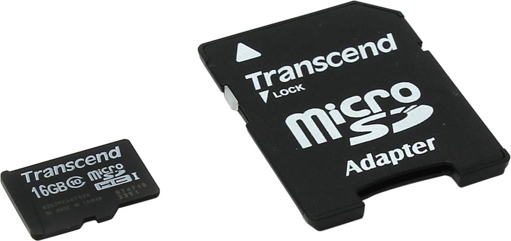    microSDHC 16Gb Transcend [TS16GUSDHC10] Class10 + microSD-- >SD Adapter