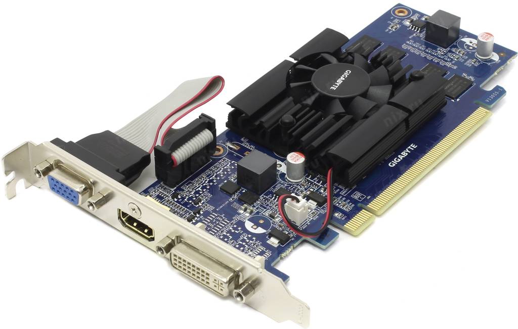   PCI-E 1Gb DDR-3 Gigabyte GV-N210D3-1GI (RTL) +DVI+HDMI [GeForce 210]