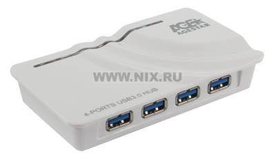   USB3.0 HUB 4-port AgeStar [3UH1 White] + ..
