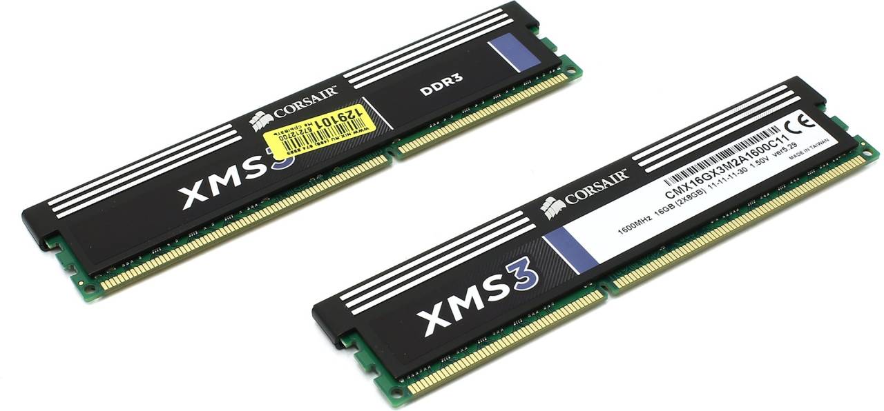    DDR3 DIMM 16Gb PC-12800 Corsair XMS3 [CMX16GX3M2A1600C11] KIT2*8Gb