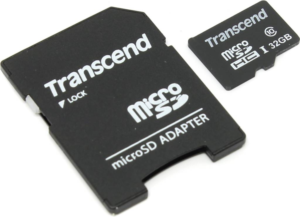    microSDHC 32Gb Transcend [TS32GUSDHC10] Class10 + microSD-- >SD Adapter