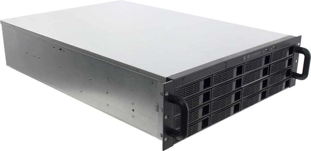   E-ATX Server Case 3U Procase [ES316-SATA3-B-0] Black 16xHotSwap SAS/SATA,  
