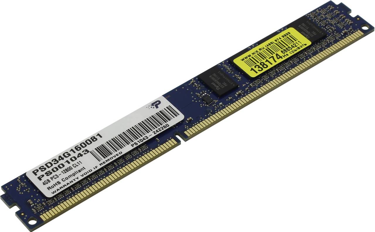    DDR3 DIMM  4Gb PC-12800 Patriot CL11