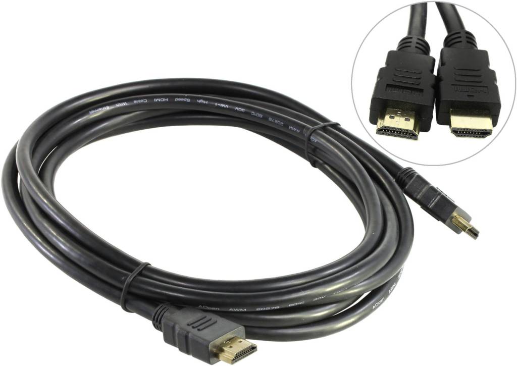 купить Кабель HDMI to HDMI (19M -19M)  3.0м v1.4 AOpen [ACG511-3м]