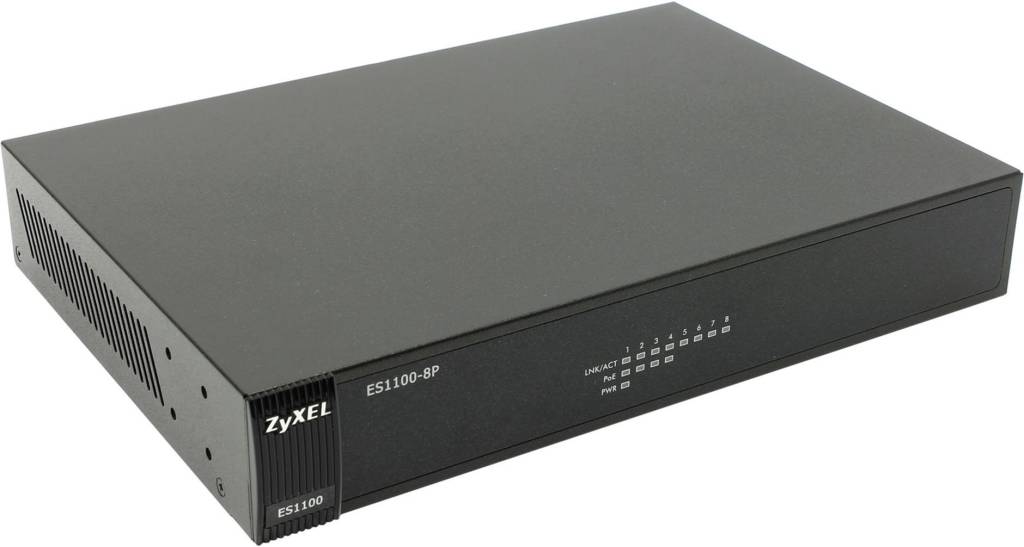    8-. ZyXEL [ES1100-8P] Fast Ethernet (4UTP 10/100Mbps PoE + 4UTP 10/100Mbps)