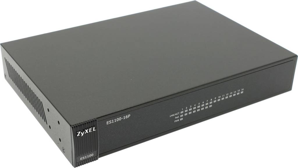    8-. ZyXEL [ES1100-16P] Fast Ethernet (8UTP 10/100Mbps PoE + 8UTP 10/100Mbps)