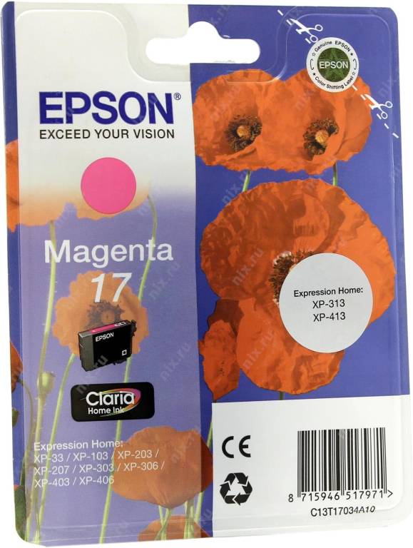   Epson T17034A10 (C13T...)17 Magenta  Expression Home XP-33/103/203/207/303/306/40