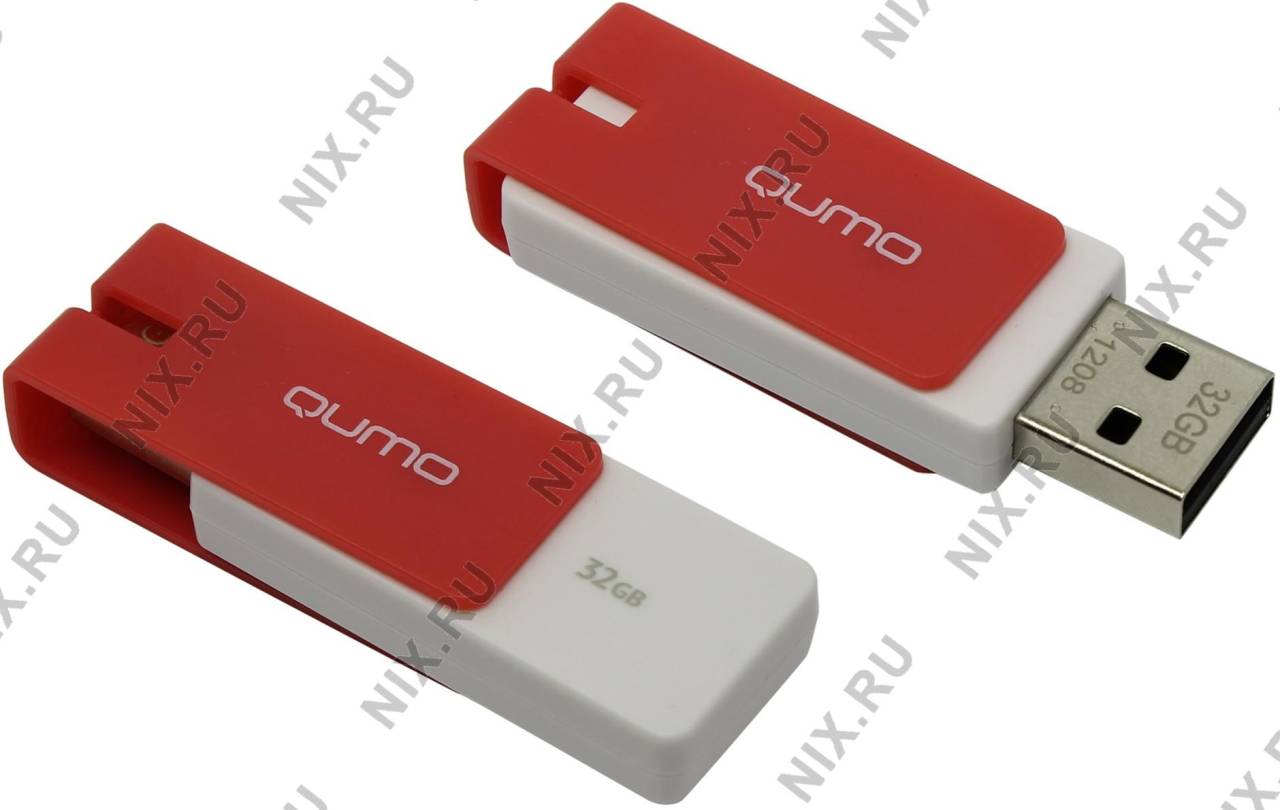   USB2.0 32Gb Qumo Click [QM32GUD-CLK-Crimson] (RTL)