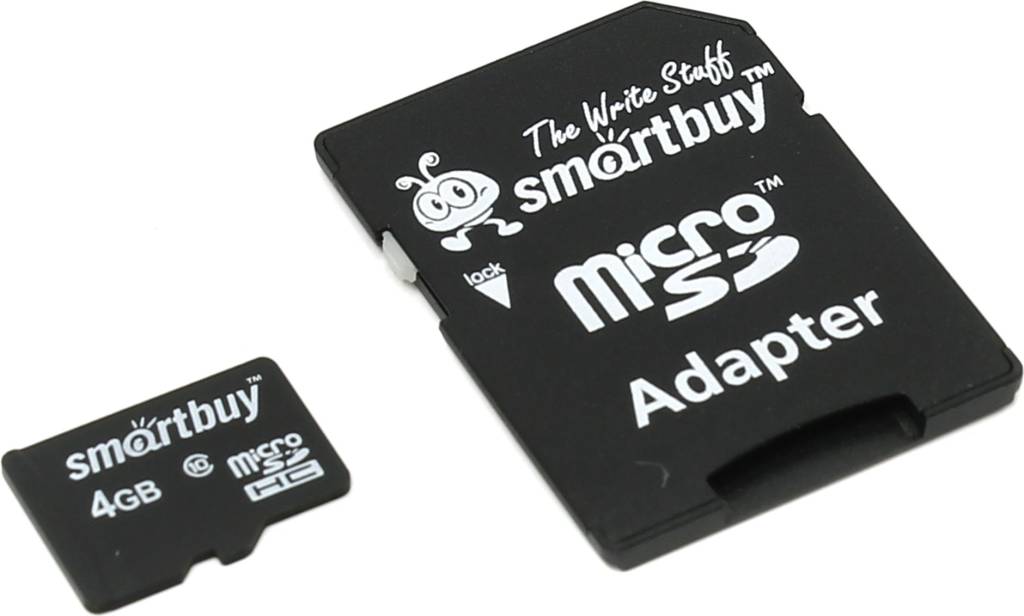    microSDHC  4Gb SmartBuy [SB4GBSDCL10-01] Class10 + microSD-- >SD Adapter