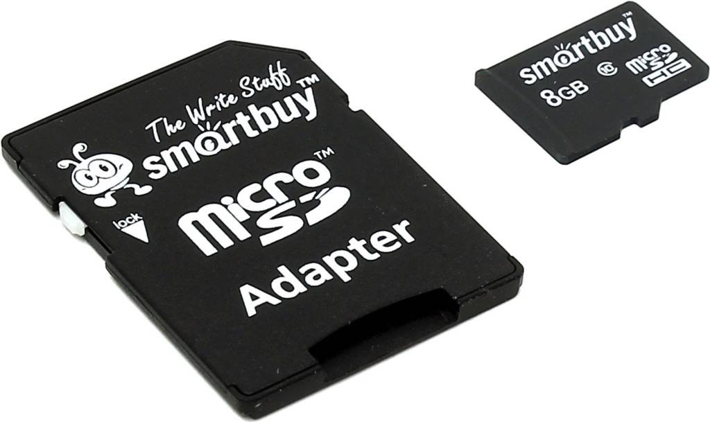    microSDHC  8Gb SmartBuy [SB8GBSDCL10-01] Class10 + microSD-- >SD Adapter