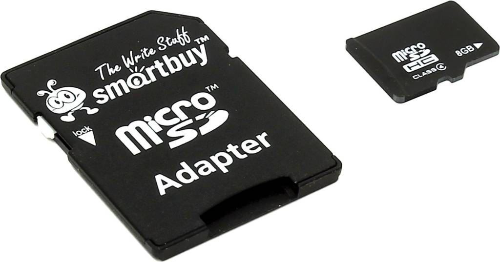    microSDHC  8Gb SmartBuy [SB8GBSDCL4-01] Class4 + microSD-- >SD Adapter