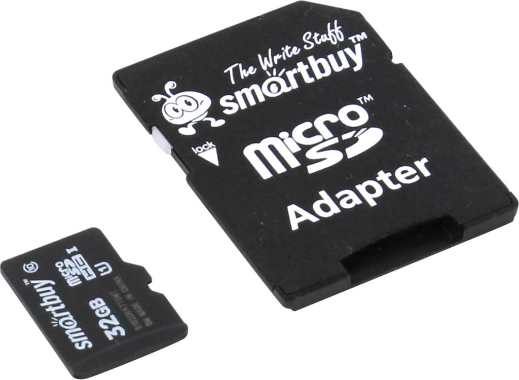    microSDHC 32Gb SmartBuy [SB32GBSDCL10-01] Class10 + microSD-- >SD Adapter