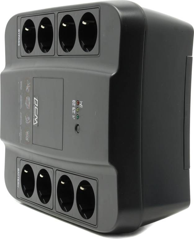  UPS   650VA PowerCom Spider(SPD-650U Euro Black)+USB+  /RJ45 ( 