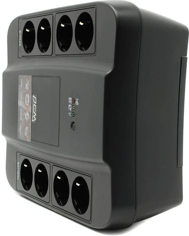  UPS   850VA PowerCom Spider(SPD-850U Euro Black)+USB+  /RJ45 ( 