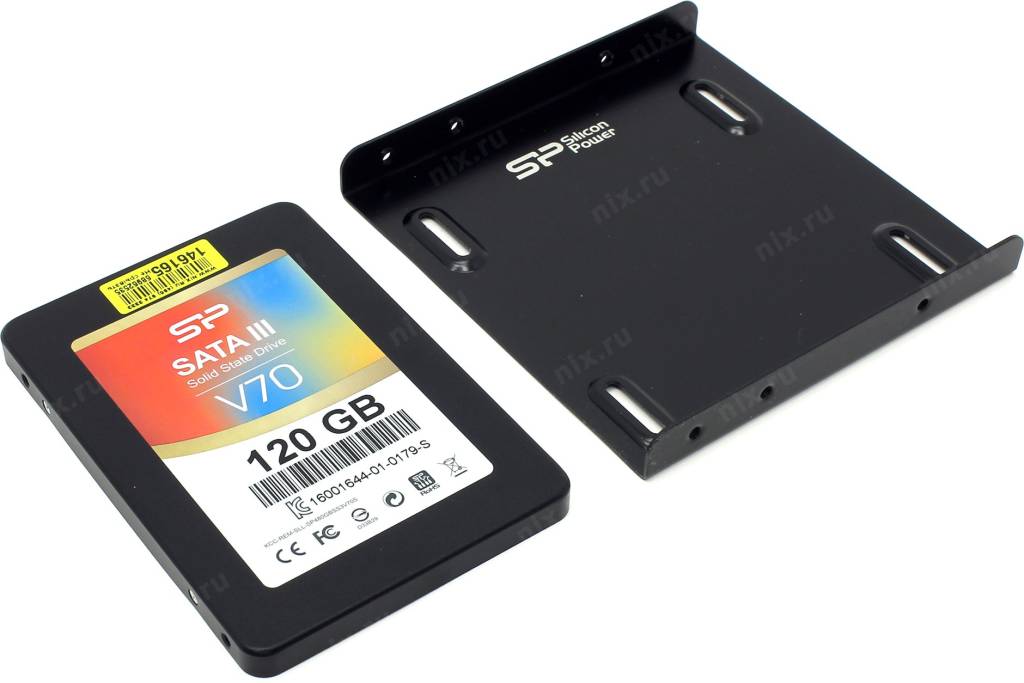   SSD 120 Gb SATA-III Silicon Power Velox V70 [SP120GBSS3V70S25] 2.5 MLC+3.5 