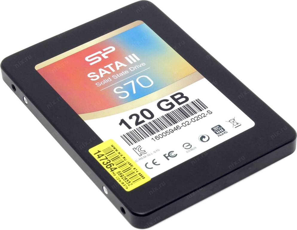   SSD 120 Gb SATA-III Silicon Power Slim S70 [SP120GBSS3S70S25] 2.5 MLC