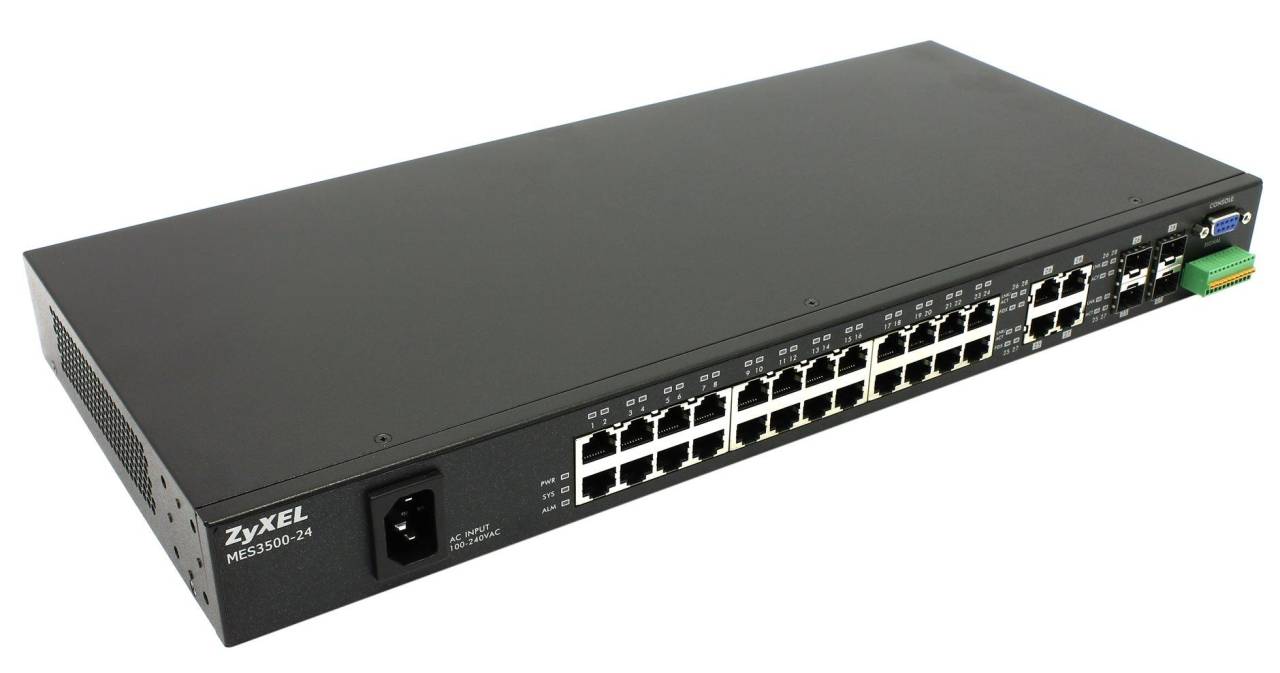   28-. ZyXEL [MES-3500-24] Ethernet switch (24UTP 10/100Mbps+ 4Combo 1000BASE-T/SFP)