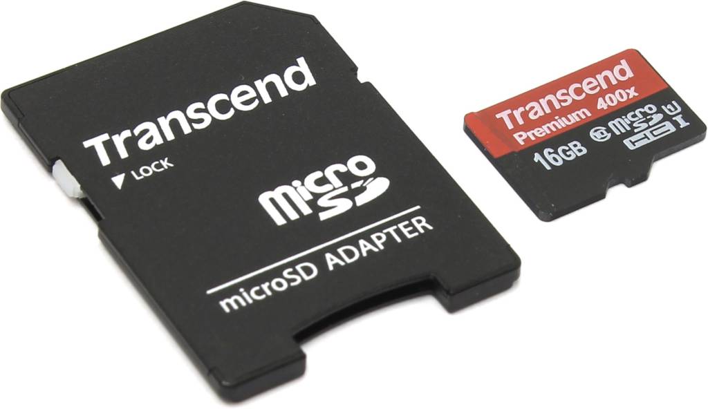    microSDHC 16Gb Transcend [TS16GUSDU1] UHS-I Class10 + microSD-- >SD Adapter