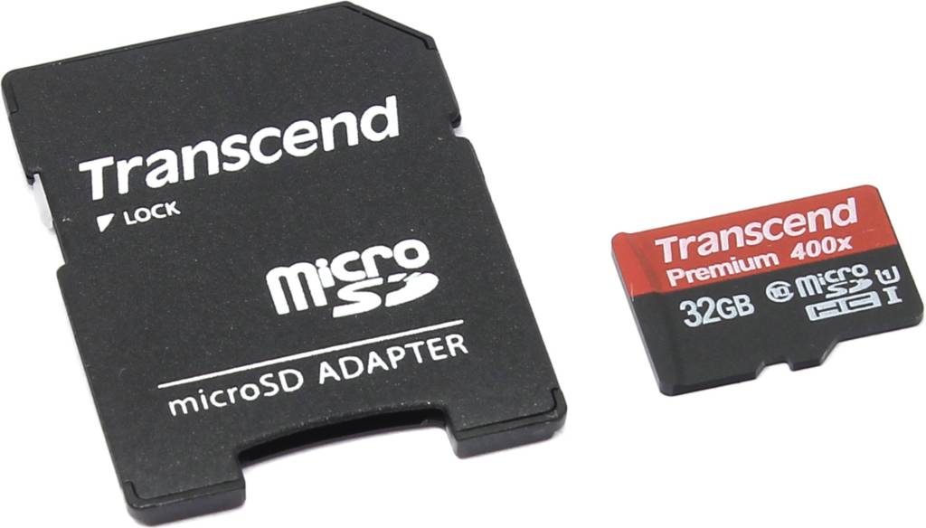    microSDHC 32Gb Transcend [TS32GUSDU1] UHS-I Class10 + microSD-- >SD Adapter