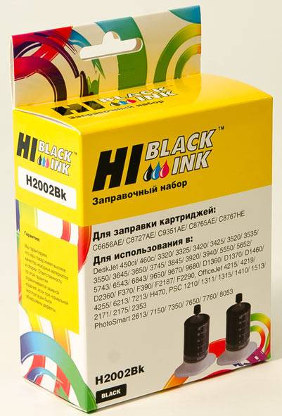 купить Заправочный набор для HP C9351A/C8765H/C8767H/HPC6656A/C8727A (Hi-Black) NEW2x20ml, black