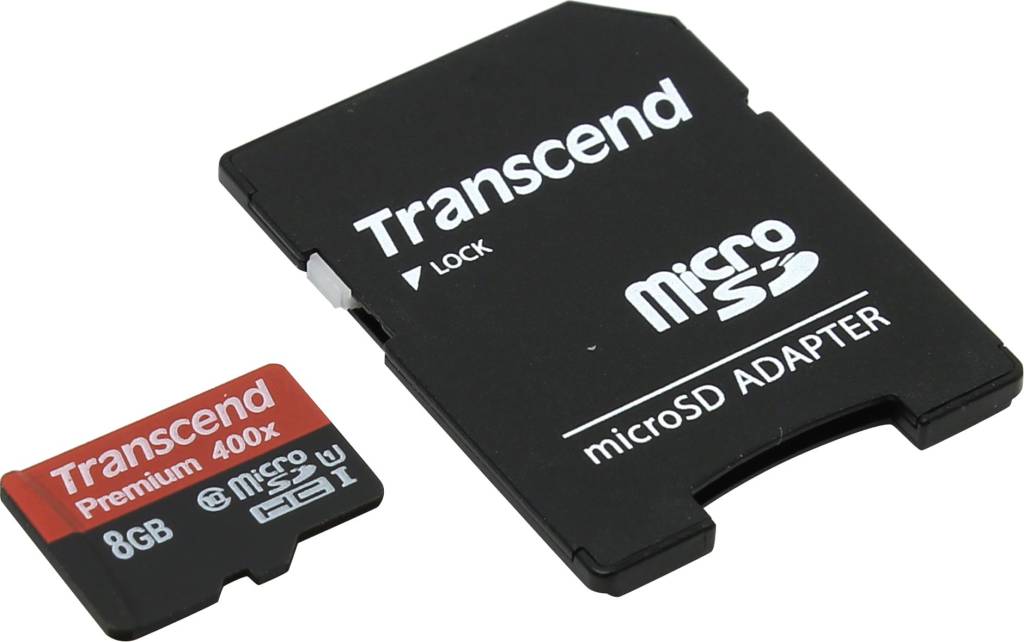    microSDHC  8Gb Transcend [TS8GUSDU1] UHS-I Class10 + microSD-- >SD Adapter