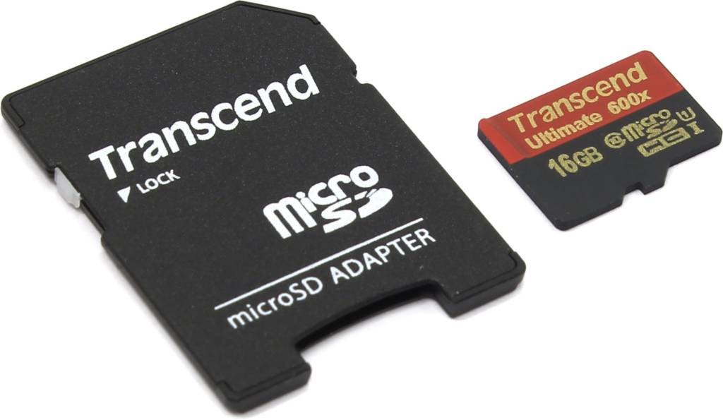    microSDHC 16Gb Transcend [TS16GUSDHC10U1] UHS-I Class10+microSD-- >SD Adapter