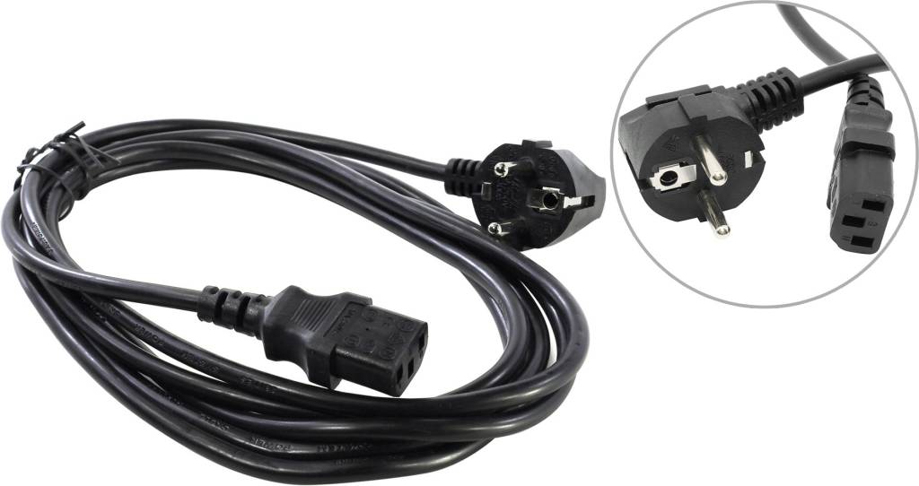 купить Сетевой кабель  3 м (сеть-системный блок)/(компьютер-розетка) 220V 5bites [VDE107530]