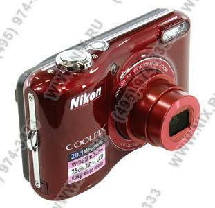    Nikon CoolPix L28[Red](20.1Mpx,26-130mm,5x,F3.2-6.5,JPG,SDXC,3.0,USB2.0,AV,AAx2)