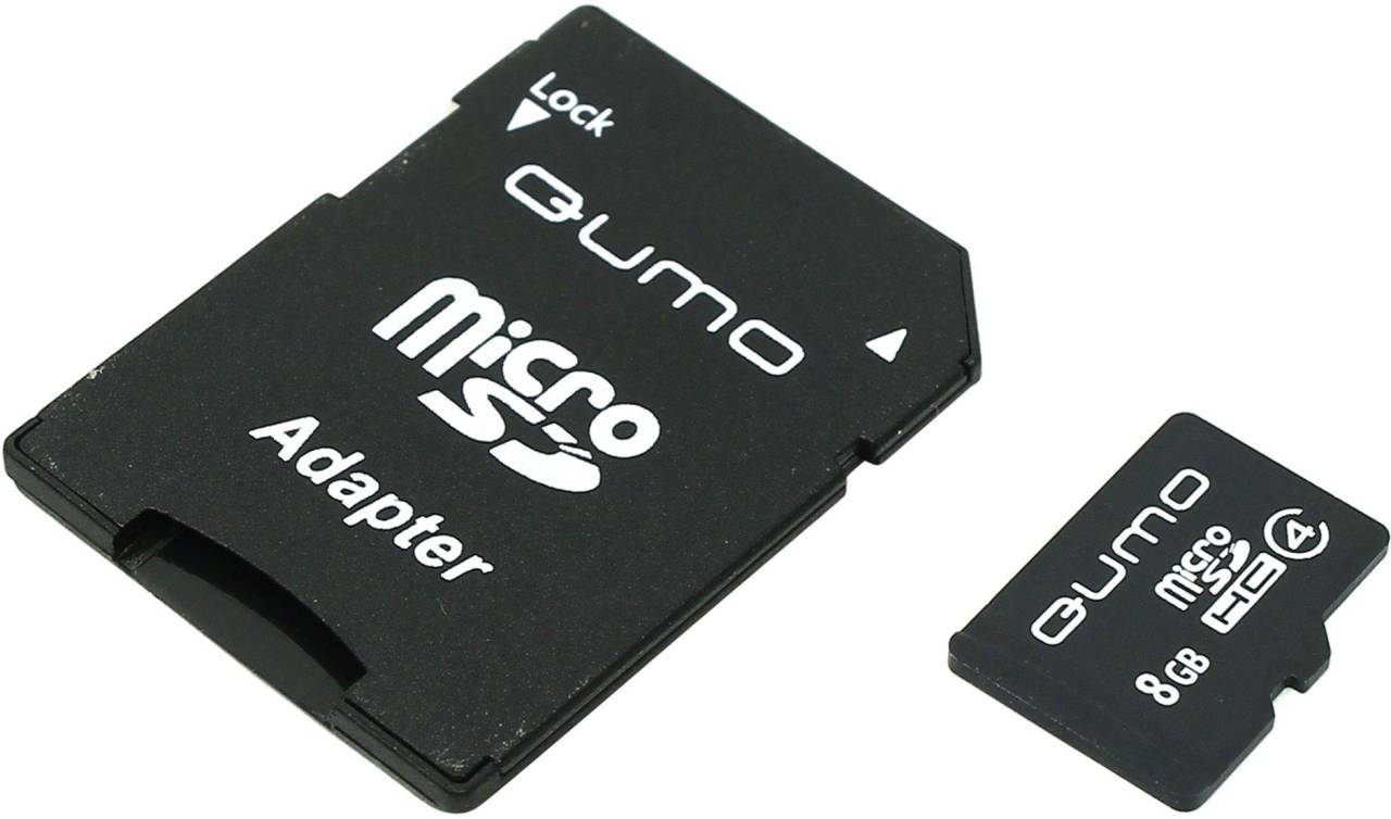    microSDHC  8Gb Qumo [QM8GMICSDHC4] Class4 + microSD-- >SD Adapter