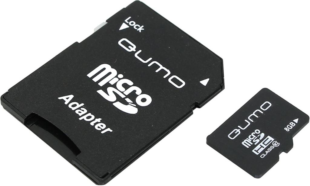    microSDHC  8Gb Qumo [QM8GMICSDHC10] Class10 + microSD-- >SD Adapter