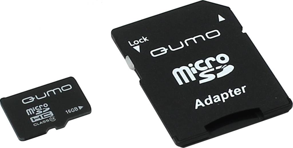    microSDHC 16Gb Qumo [QM16GMICSDHC10] Class10 + microSD-- >SD Adapter