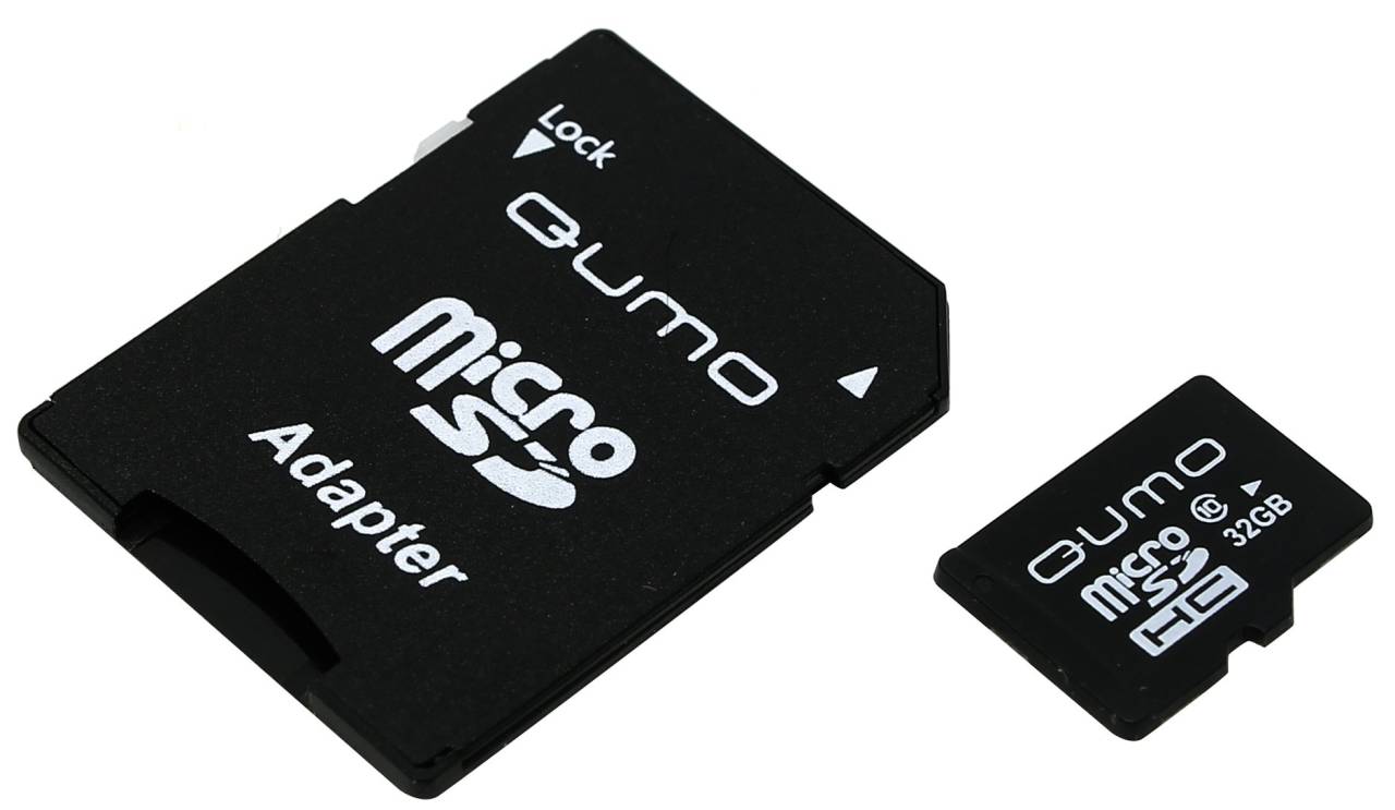    microSDHC 32Gb Qumo [QM32GMICSDHC10] Class10 + microSD-- >SD Adapter