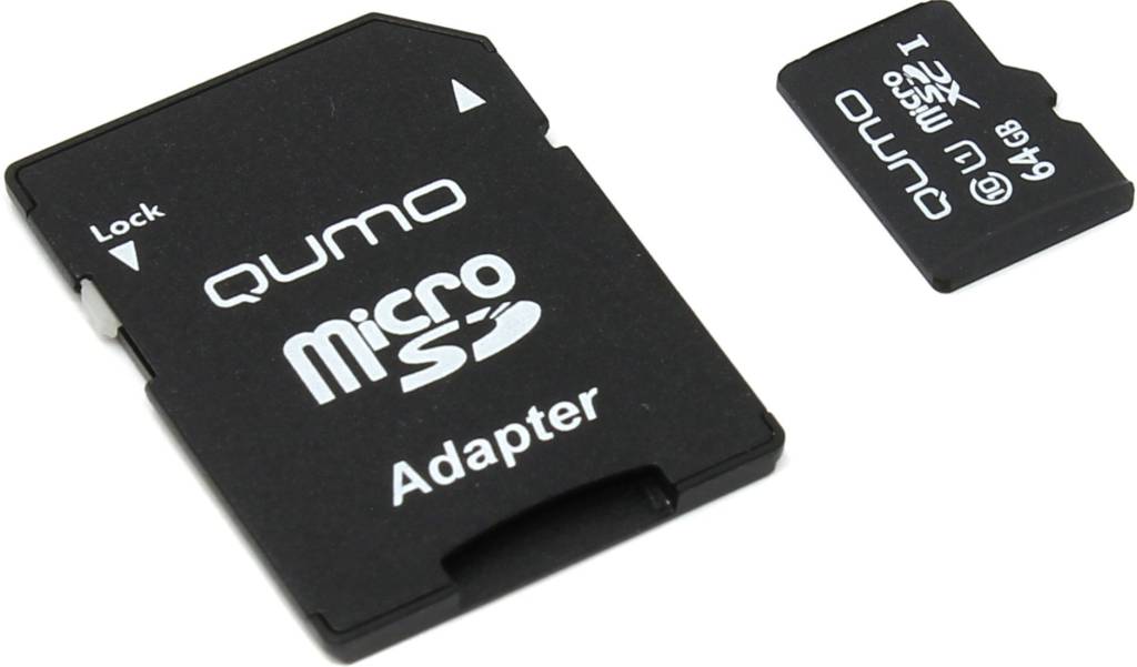    microSDXC 64Gb Qumo [QM64GMICSDXC10U1] UHS-I + microSD-- >SD Adapter