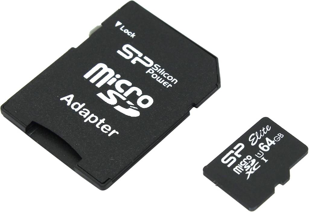    microSDXC 64Gb Silicon Power [SP064GBSTXBU1V10-SP] UHS-I+microSD-- >SD Adapter