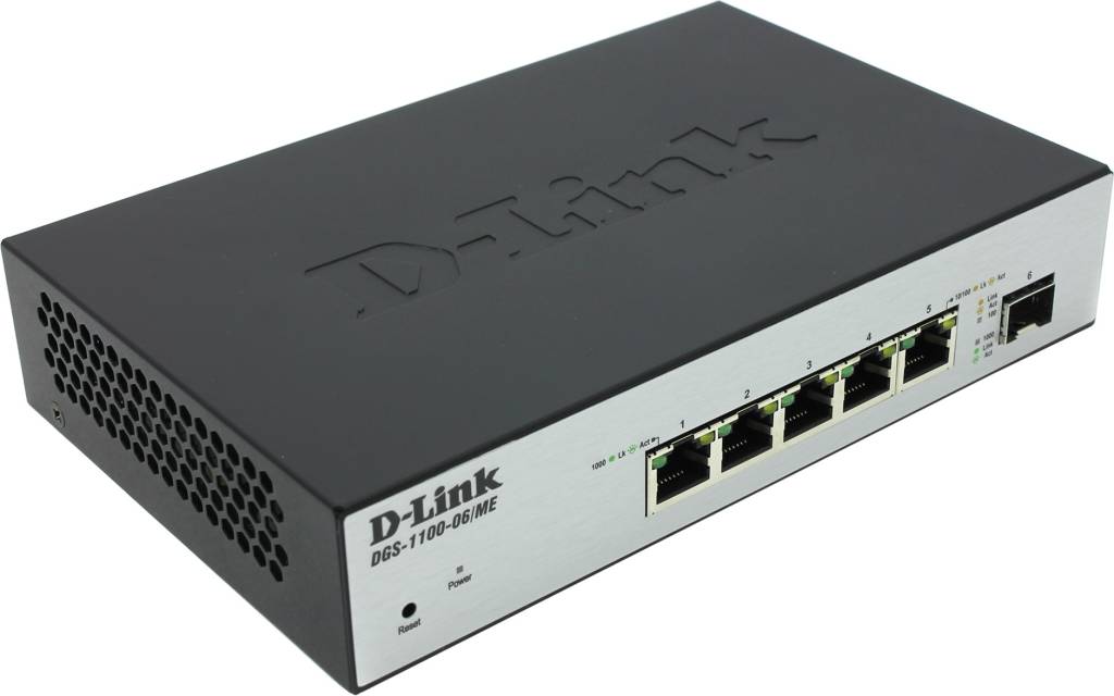    5-. D-Link [DGS-1100-06/ME/A1B]  (5UTP 10/100/1000Mbps, 1SFP)