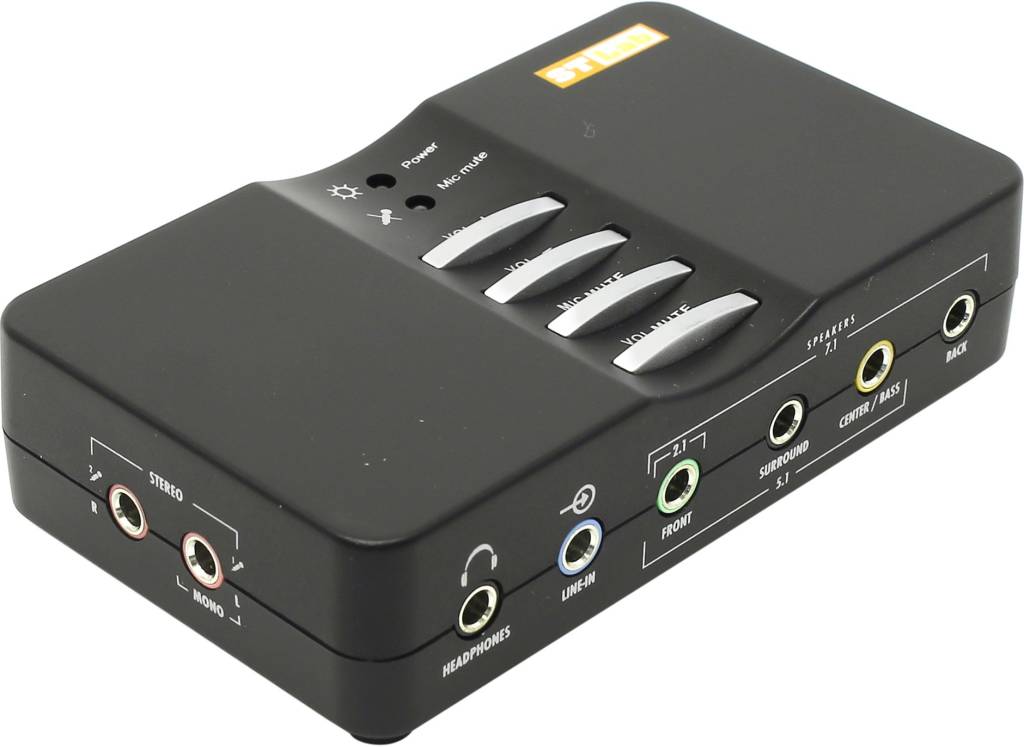    USB2.0 STLab [M-360] USound BOX Analog 2In/7.1Out,Digital In/Out,16Bit/48kHz