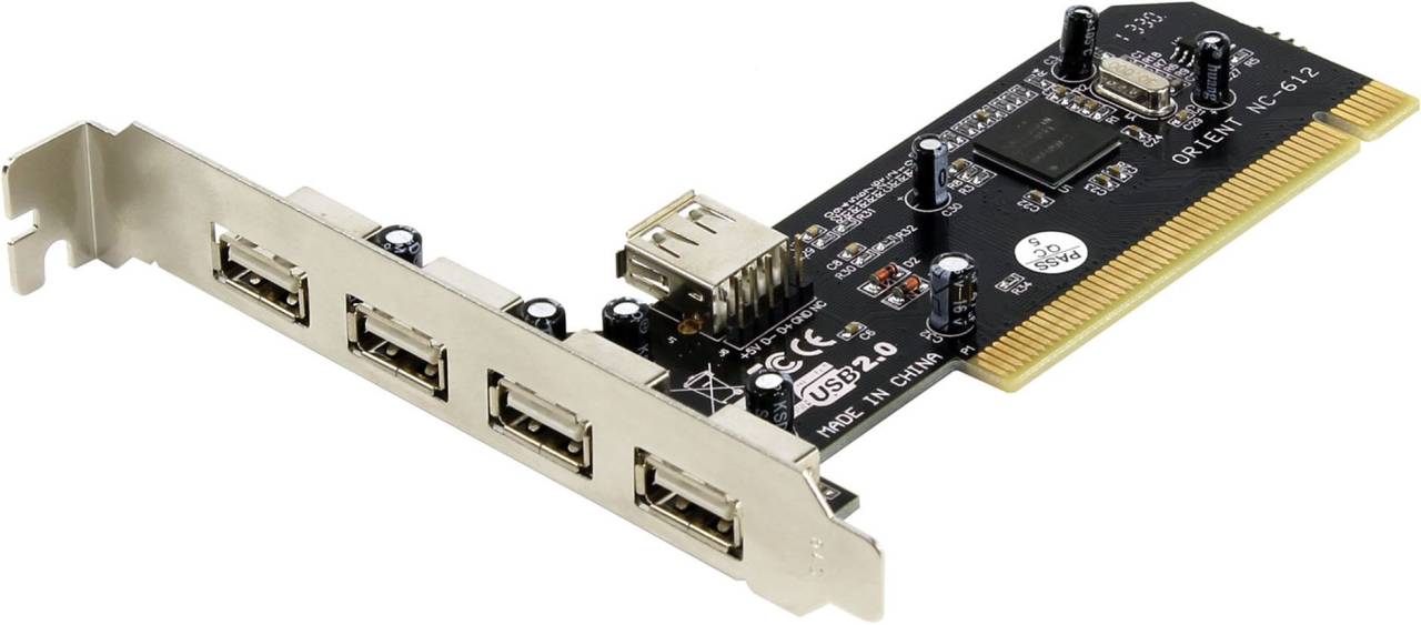   PCI USB2.0, 4 port-ext, 1 port-int Orient NC-612 (OEM)