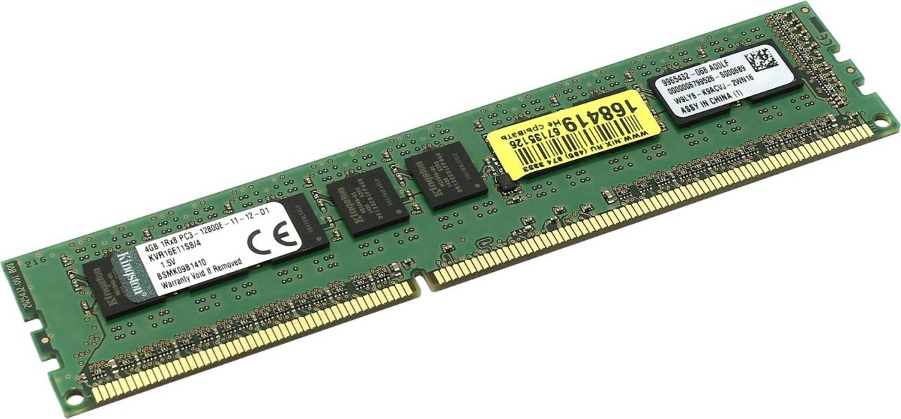    DDR3 DIMM  4Gb PC-12800 Kingston ValueRAM [KVR16E11S8/4] CL11 ECC